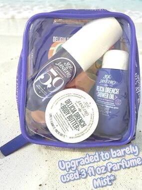 Sol de Janeiro Delicia Drench Travel Set Plus deluxe Mist #59 purple w/bag